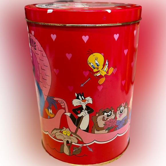 VTG 1990 LOONEY TUNES BUGS BUNNY BRACHS VALENTINE TIN WARNER BROS no chocolate - Picture 3 of 11